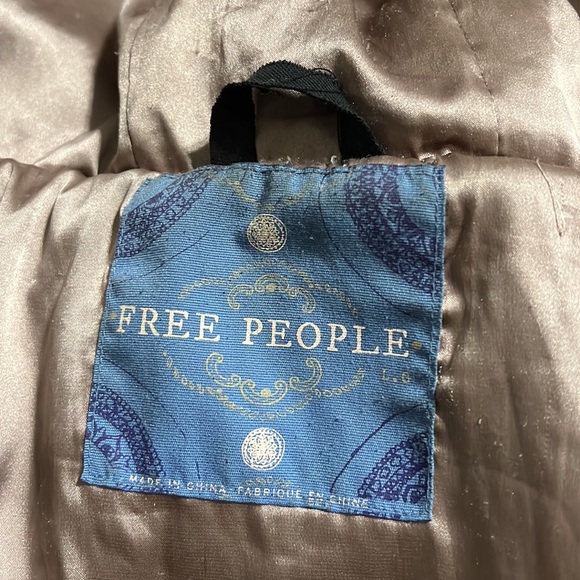 Free People large About Town Hooded faux fur leopard print coat jacket flaws - Picture 12 of 16